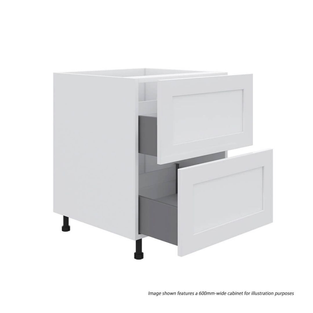 flat pack 2 drawer base cabinet melamine board 900mm wide 71231.webp