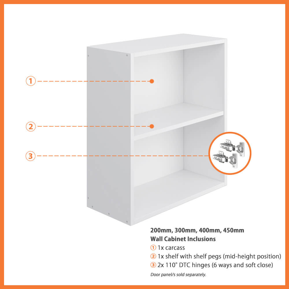 flat pack wall cabinet rta particle board shelf included 2 hinges 1 60887.webp
